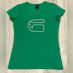 G Star Raw Women Green T-shirt Short sleeve Size M